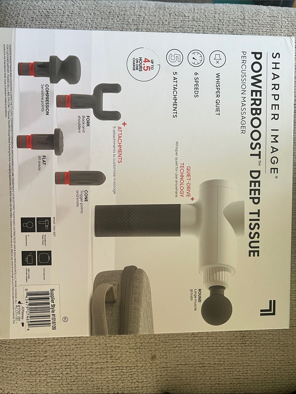 Sharper image power boost deep tissue massager